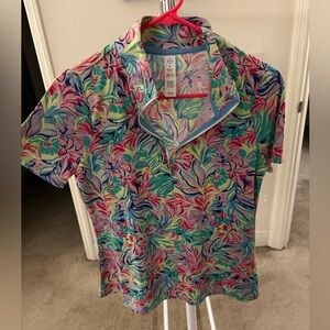 Nanette Lepore Colorful Floral Polo Shirt